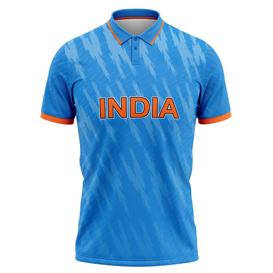 India Blue ODI World Cup 2023 Half Sleeves Cricket Fan Jersey