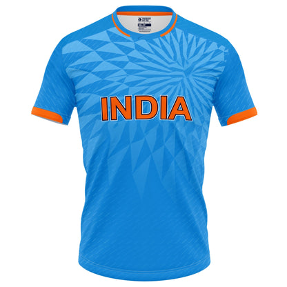 India Blue T20 World Cup 2024 Half Sleeves Cricket Fan Jersey