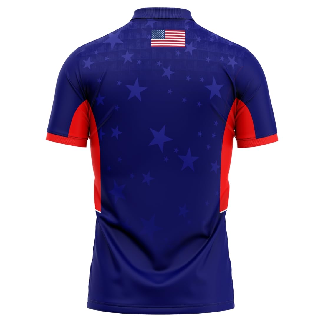 United States ICC T20 World Cup 2024 Half Sleeves Cricket Fan Jersey - USA 2024