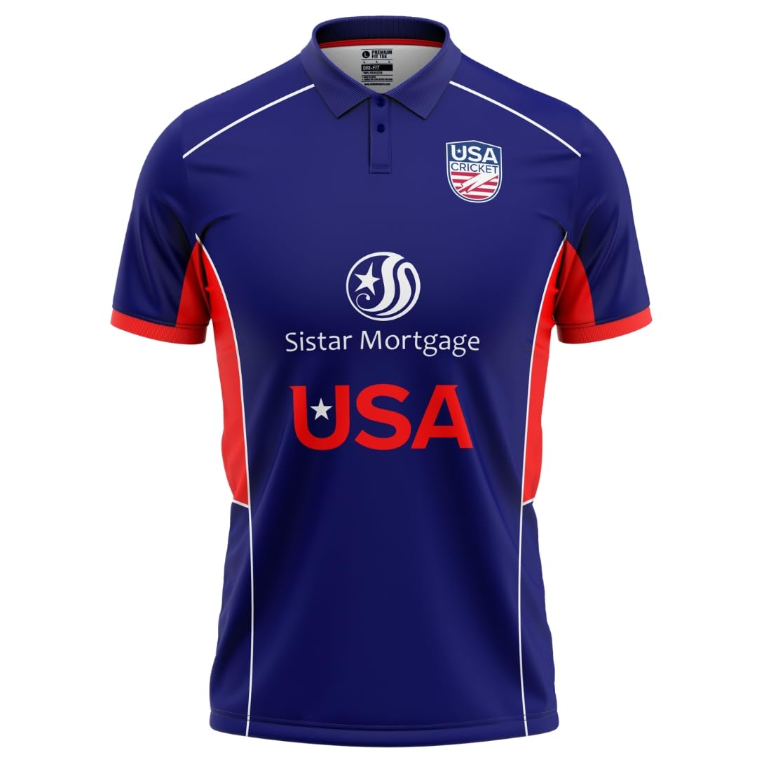 United States ICC T20 World Cup 2024 Half Sleeves Cricket Fan Jersey - USA 2024