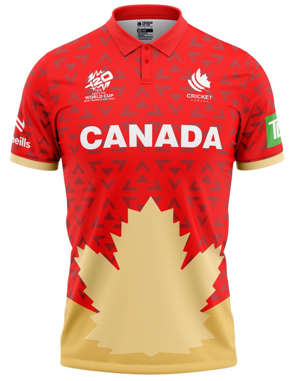 Canada ICC T20 World Cup 2024 Half Sleeves Cricket Fan Jersey