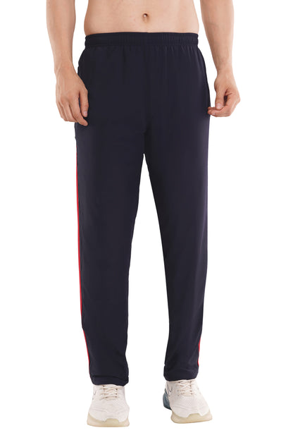 Lycra Navy Blue Red Trouser Track Pants