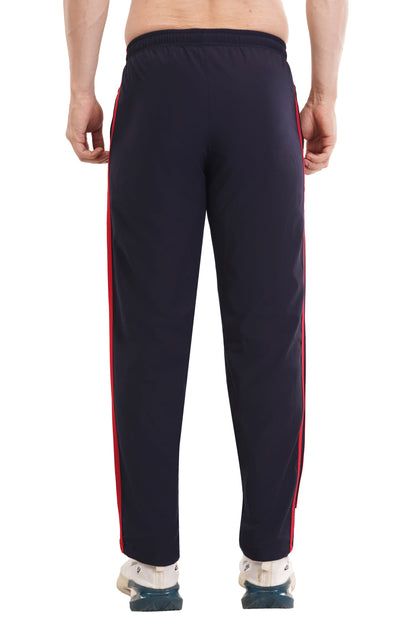 Lycra Navy Blue Red Trouser Track Pants