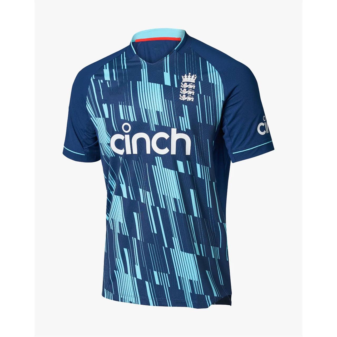 England Blue 2022 ODI World Cup Half Sleeves Cricket Fan Jersey