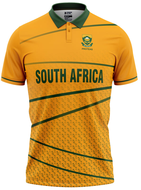 South Africa Yellow 2022 T20 World Cup Half Sleeves Cricket Fan Jersey