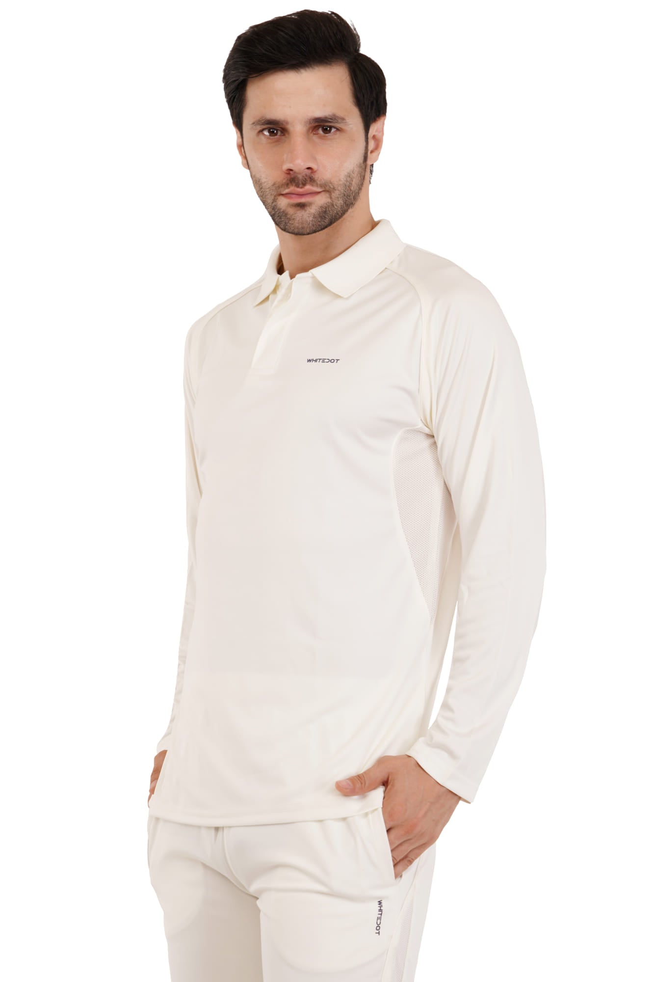 Hexa Dri-FIT Full Sleeves Polo T-Shirt - Off-White