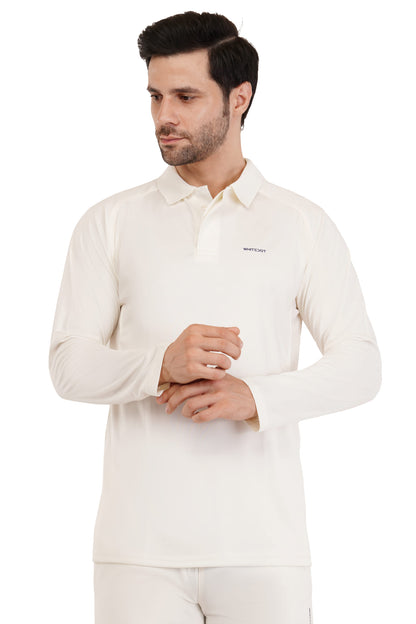 Hexa Dri-FIT Full Sleeves Polo T-Shirt - Off-White