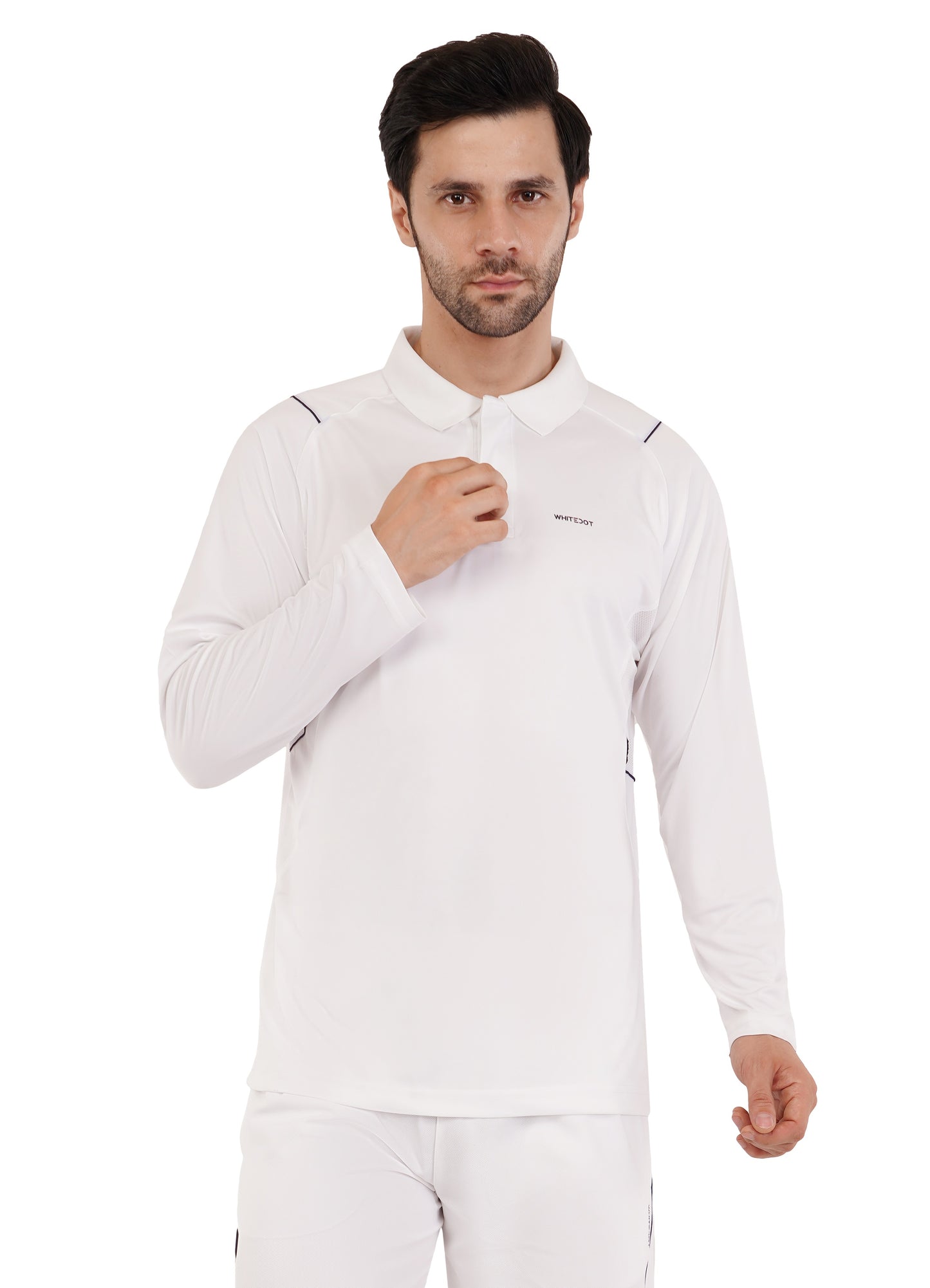 Omega Dri-FIT White Polo T-Shirt Full Sleeves