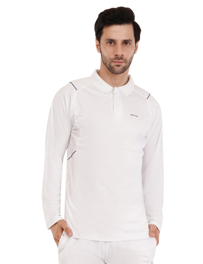 Omega Dri-FIT White Polo T-Shirt Full Sleeves