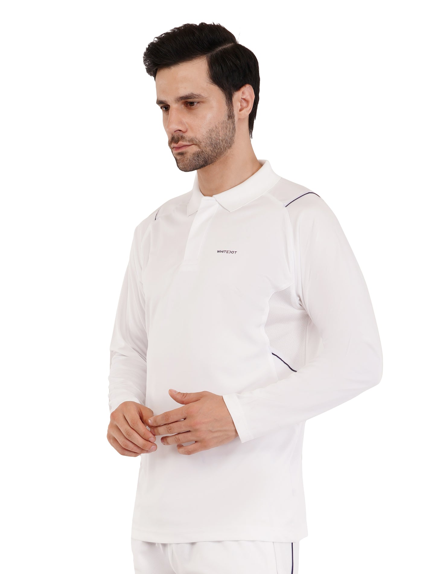 Omega Dri-FIT White Polo T-Shirt Full Sleeves